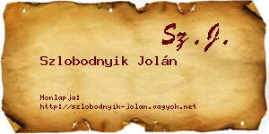 Szlobodnyik Jolán névjegykártya