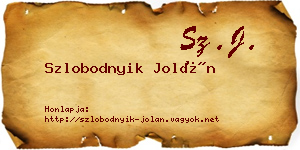 Szlobodnyik Jolán névjegykártya